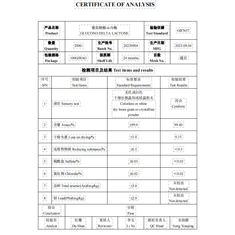 Top Quality Food Grade 99% Bulk Wholesale 20Kg 25Kg Crystalline Powder Price Tofu Glucono Delta Lactone Gdl