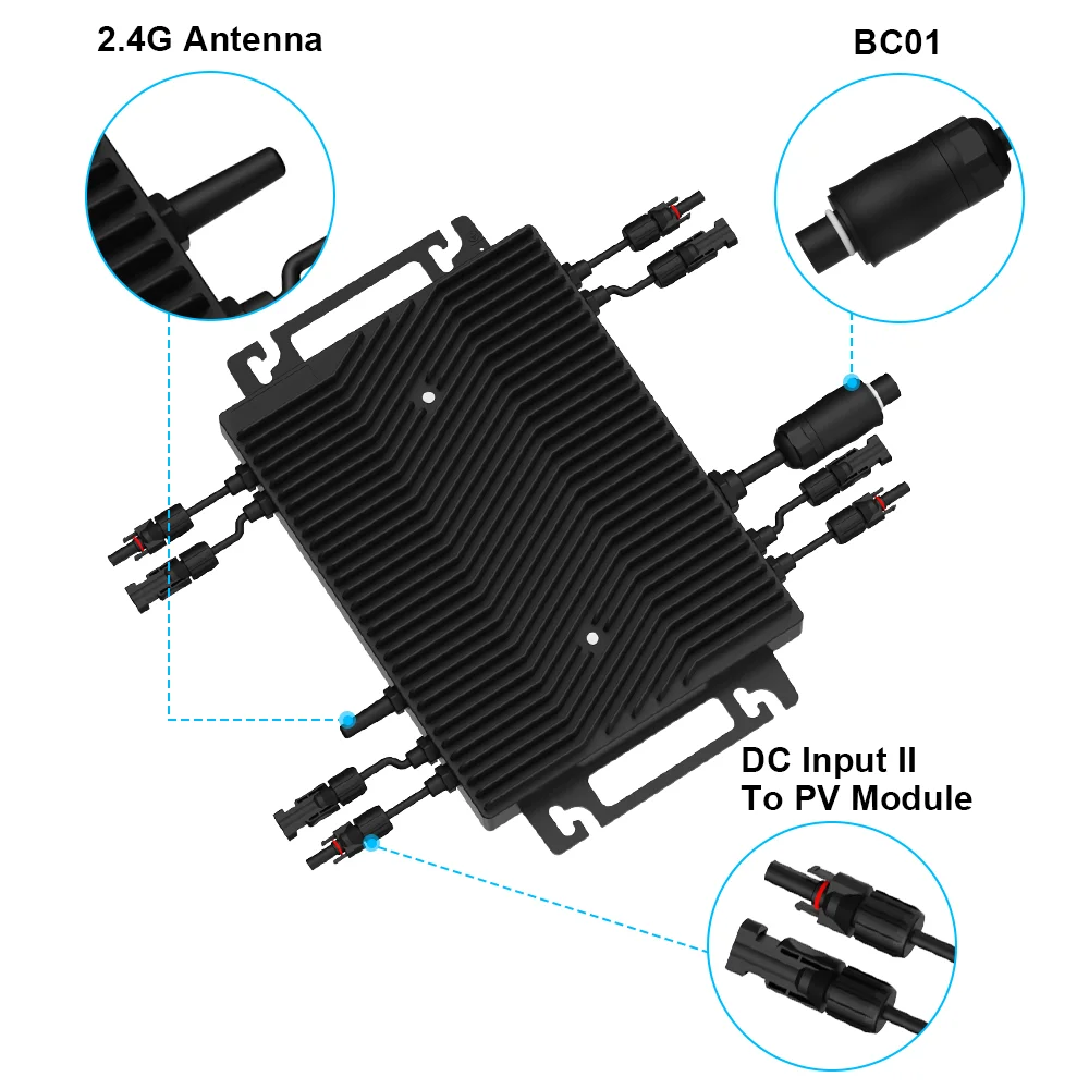 Kit Solaire Plug And Play Avec Micro Onduleur  Grid Tie Inverter 2000W Micro Inversor Solar Micro Invert With Limiter