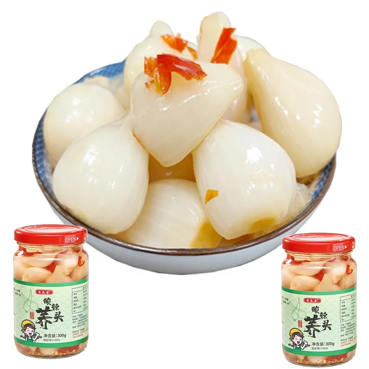 Authentic farm rakkyo sour pickles salted leek products the food hot and spicy pickled pepper