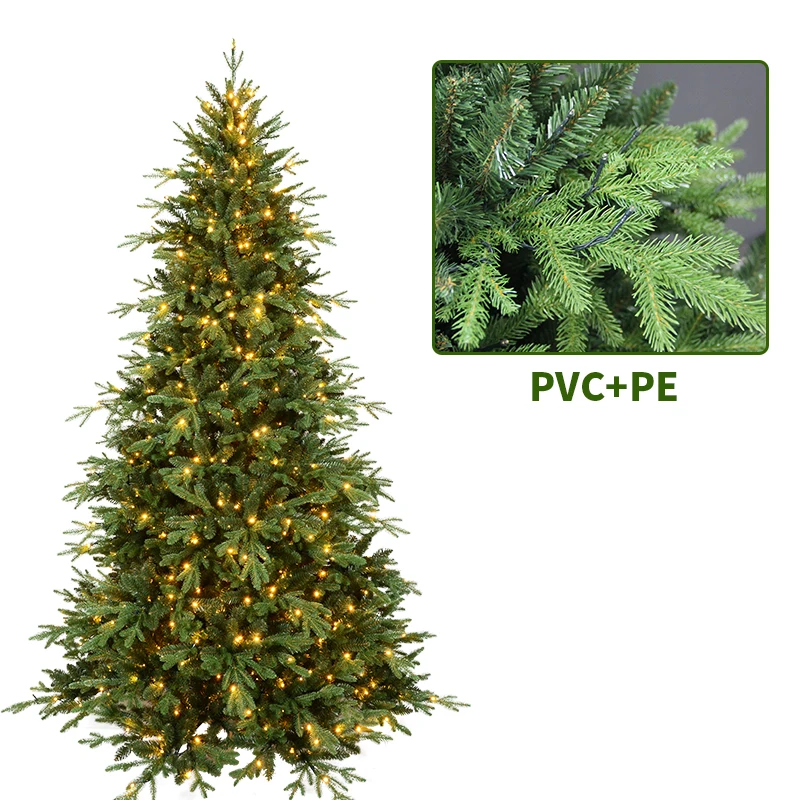 China Longstar Luxury Christmas Tree Manufacturer Artificial Christmas Trees PVC Mixed PE Green LED Light Xmas Tree on Sale