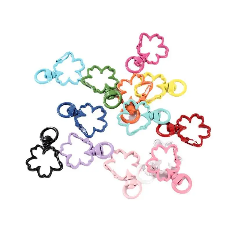 24mm*35mm Wholesale Fashionable Moon-Shaped Spray Paint Metal Key Buckle Key Chains Metal Crafts Hardware Accessories