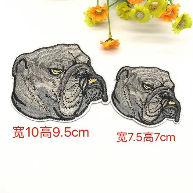 Big small Dog Haba Bull Cartoon embroidery patch clothing Accessories backing Adhesive