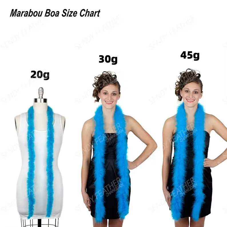 Wholesale 2 Meter 20g 30g 35g 40g 45g 50g Turkey Marabou Feather Boa For Costume Accessories