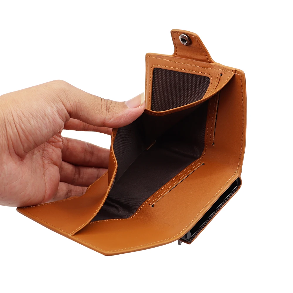 Custom metal card holder rfid blocking aluminium card holder pop up wallet credit card holder