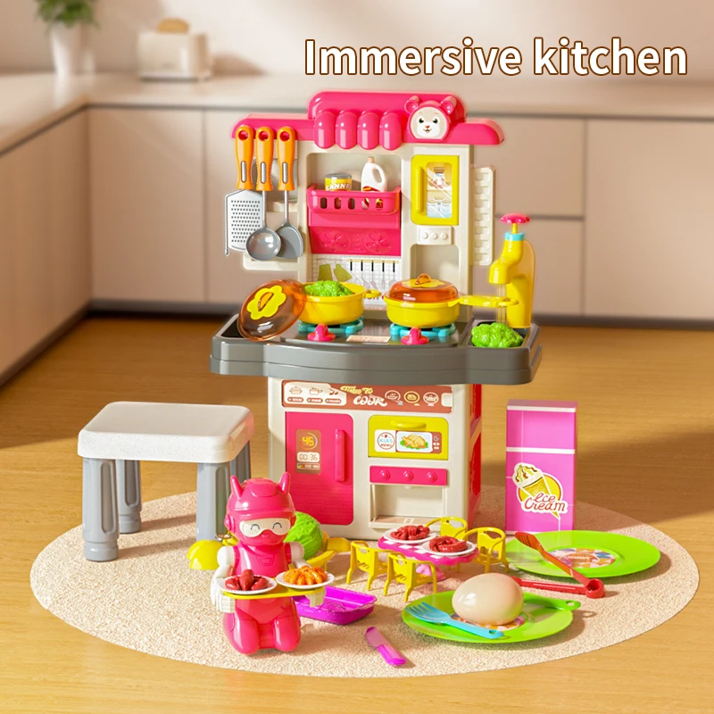 Little Chef Music Toddler Sizzling Kids Cooking Set Toy Other Pretend Play Preschool Boys Plastic Housekeeping Kitchen Toys Boys