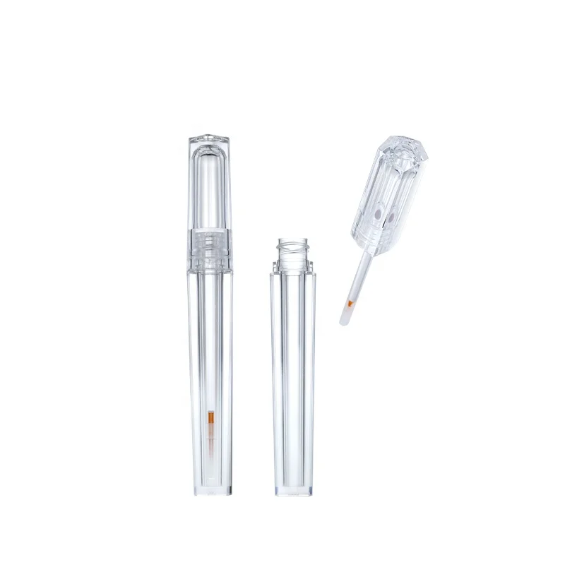 3ml Full clear Liquid Eyeliner Bottle  Polygonal Plastic Tube Container Transparent Empty  Lip Gloss Tube Cosmetic Packaging