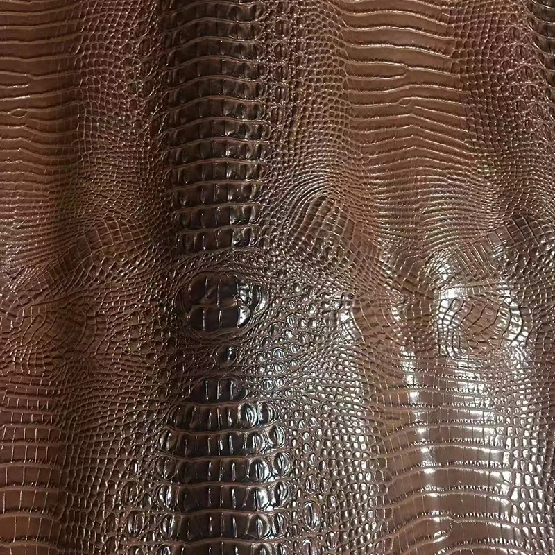 Hot faux crocodile PVC leather glossy crocodile embossed PVC vinyl leather for bags belt making