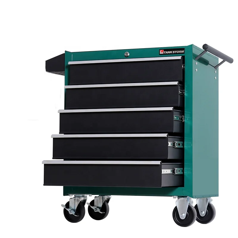 Premium Auto Repair Tool Trolley Cart TANK STORM Professional Roller Cabinet Tattoo Work Station with 5 Drawers Free Shipping