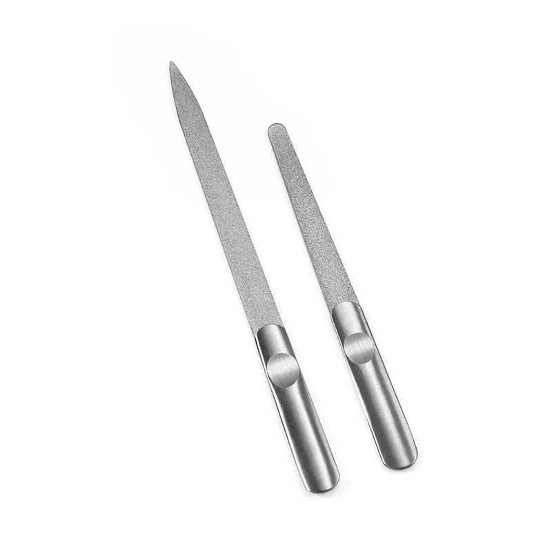 2 Pcs Custom Printed Double Side Professional Nail Salon Tools Stainless Steel Nail File
