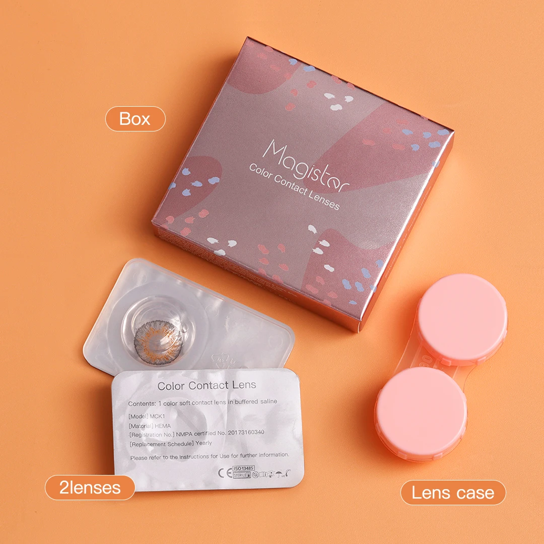 Hot Custom Packaging Eye Lenses Box Color Contact Lens Case OEM Paper Boxes for Freshgo Cosmetic Eye Wear Makeup Products