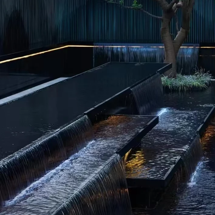 Durable And Ultra-Low Water Absorption Permeable Paving  Landscape Stone Bottom Price Black Galaxy Granite garden floor stone