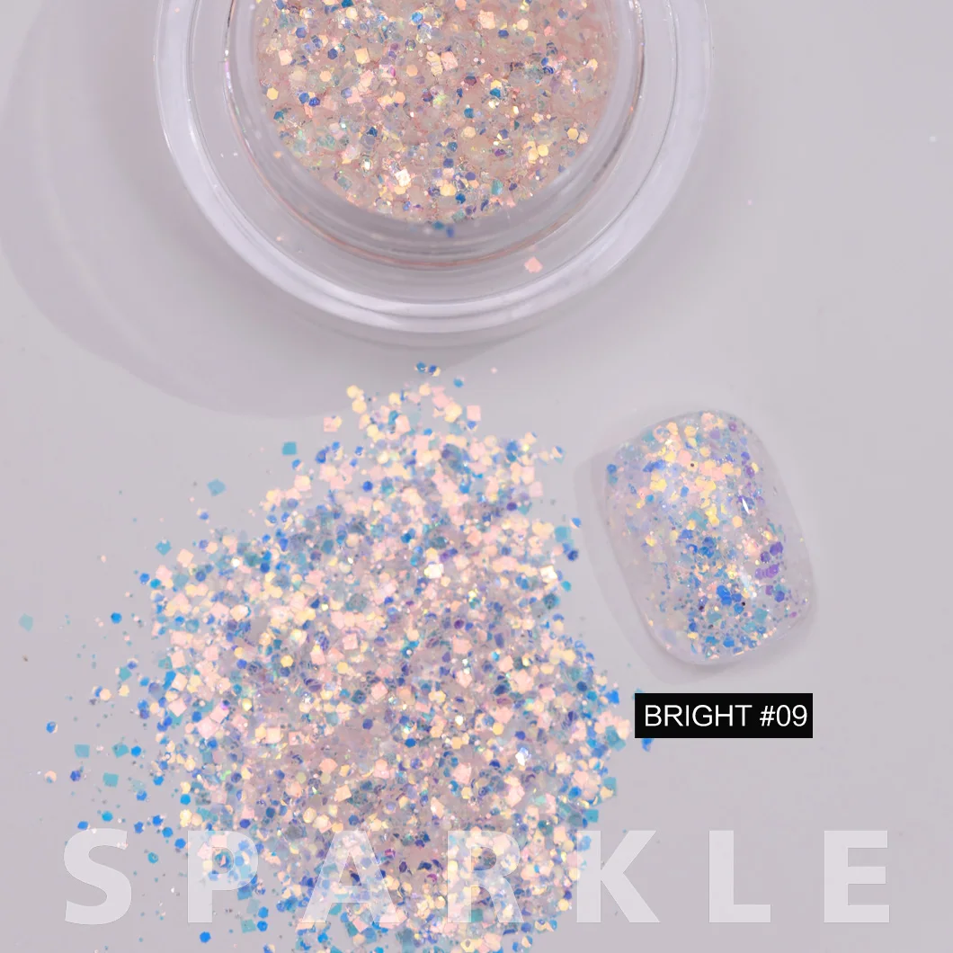19 Colors Aurora Opal Nail Glitter Sequins Sparkly Gradient Symphony Polarized Flakes Magic Nail Mica Powder DIY Nail Decoration