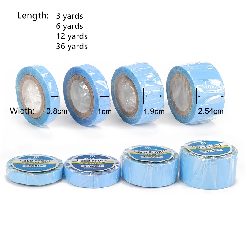 12 Yards Ultra Lace Front Tape Hair System Blue Tape Roll Double Sided Adhesive Glue