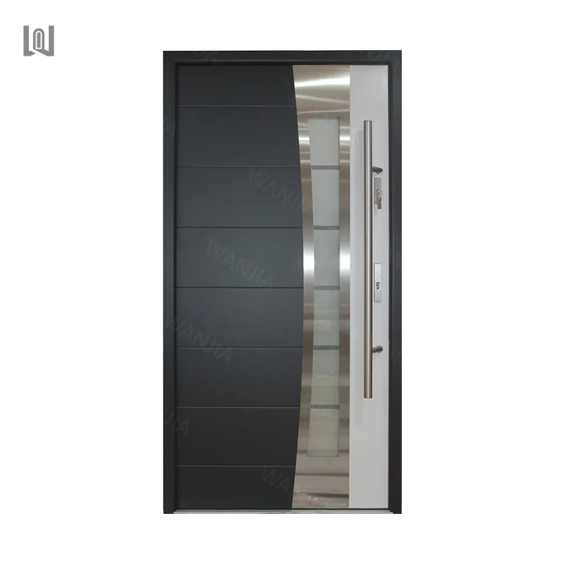 WANJIA Suppliers Fast Delivery Fire Rated Exterior Steel Door Entry Metal Steel Door Exterior Patio Front Security Door