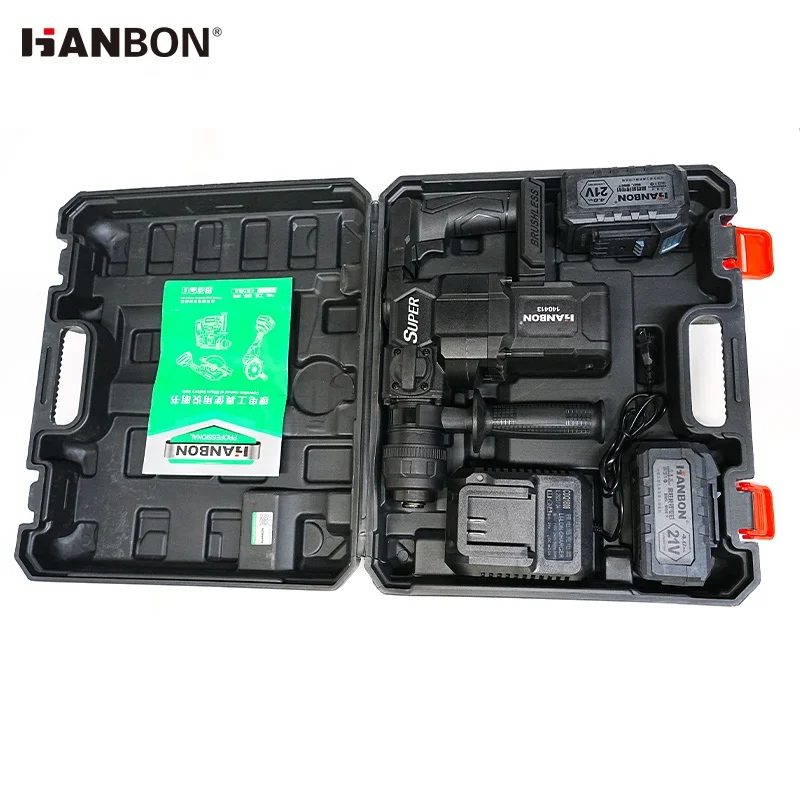 21V Cordless Power Tool Li-Ion Battery Rechargeable Brushless Electric Hammers Portable Rotary Impact Hammer