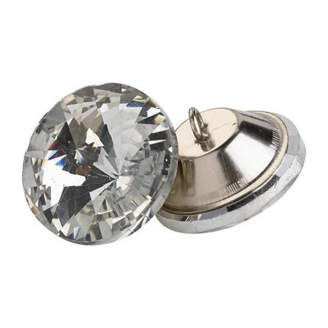 Furniture decoration custom color upholstery crystal glass buttons for furniture