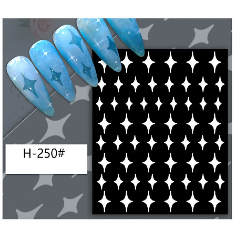 Nail Supplies Popular butterfly moon bear 3d nail sticker Nail Art Hollow spray painting stickers
