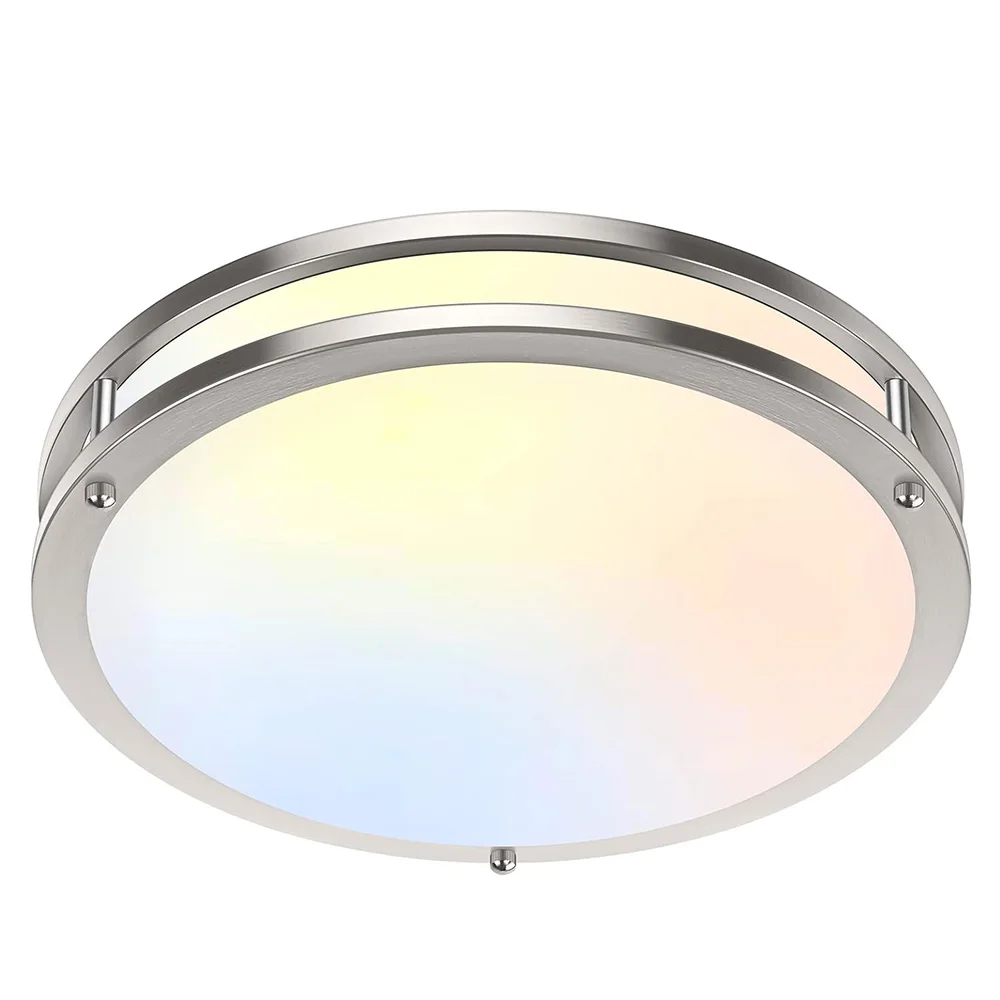 High Quality ETL Brushed Nickel 10inch 12inch Led Surface Mount Ceiling Light Dimmable For Kitchen Bedroom Living Room