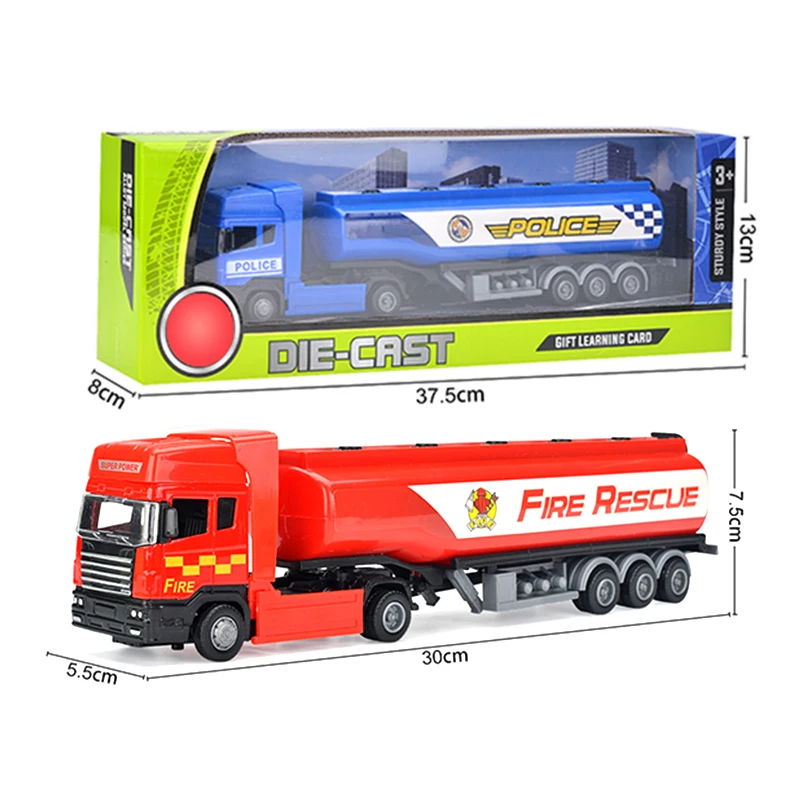 1:48 Oil Tank Truck Pull-back Vehicle Diecast Toy Simulation Tanker Trucks Alloy Model Diecast Car Toy Oil Tank Truck