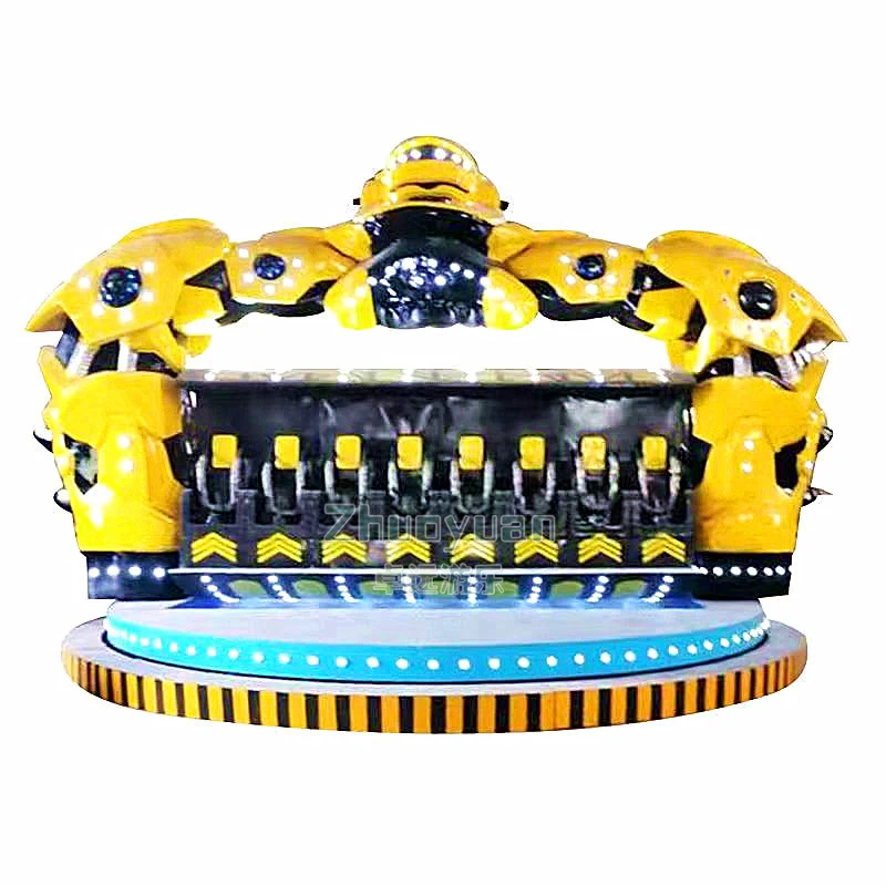Outdoor extreme attractions amusement park 360 degree rotation top spin robocop rides for sale
