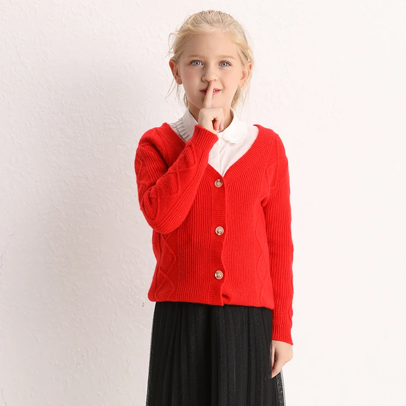 Wholesale comfortable knitting cardigan cashmere sweater for children