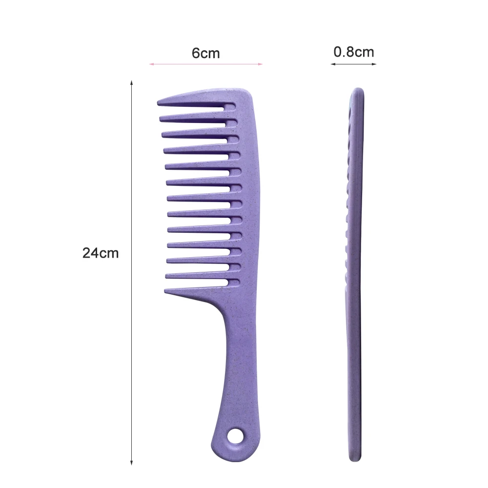 Factory Promotion Cheap Custom Logo Detangling ECO Friendly Wheat Straw Hair Extensions Wide Tooth Comb