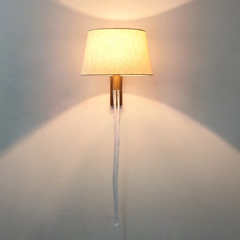 Clear Glass Nickel  Brass For Living Room Bedroom Hotel Sconce Up And Down Wall Lamp