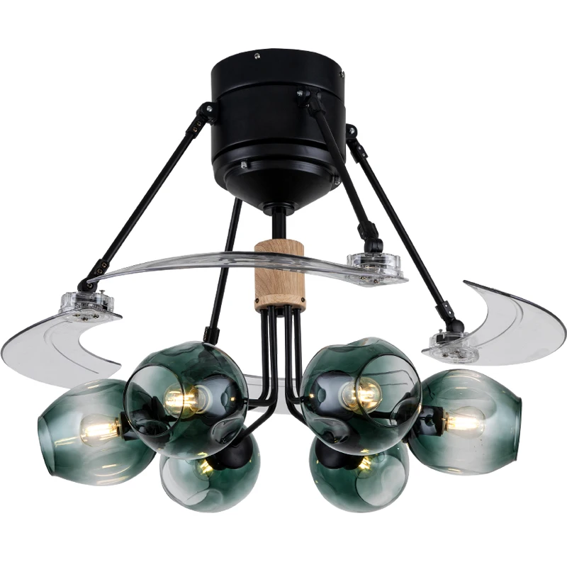 Nordic Luxury 48 Inch 4 ABS Blades LED Light AC Copper Motor Ceiling Fan With Lights