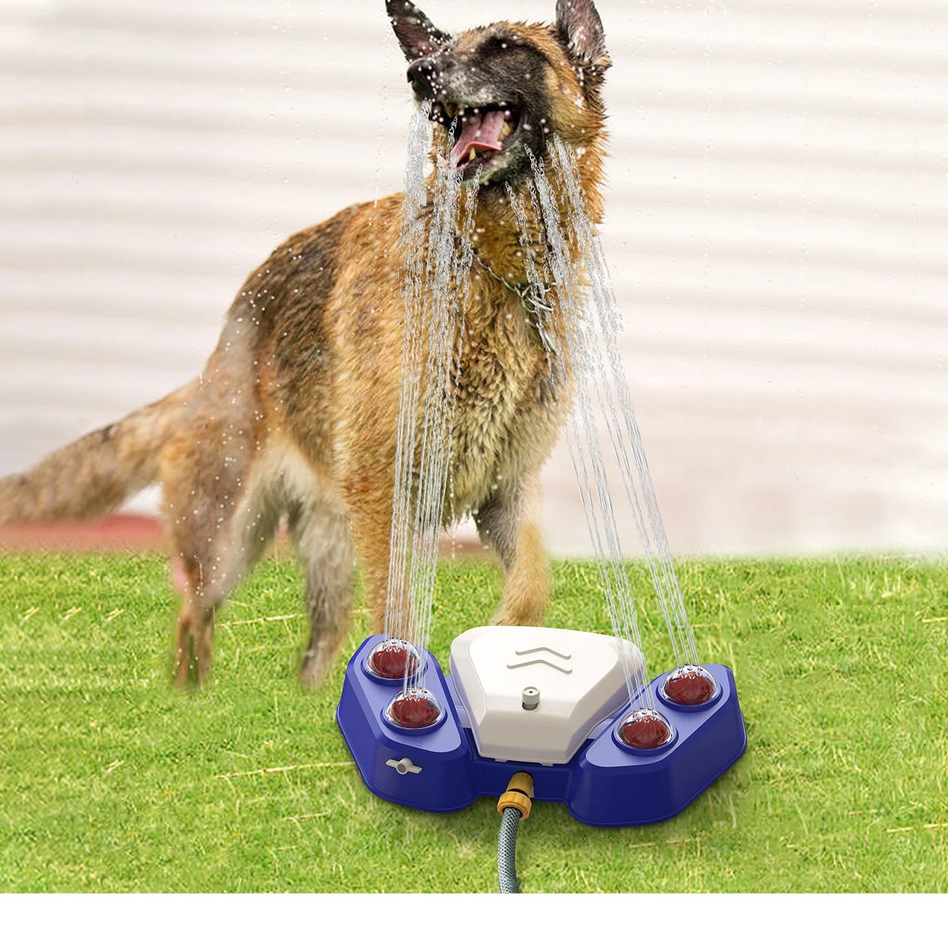 New design large dog water fountain garden step on sprinklers 360 for pet Automatic Pedal Pet Waterer