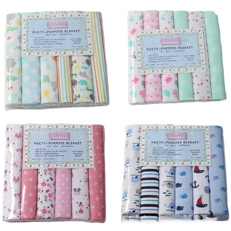6pcs/ pack 120*76cm soft cotton muslin baby swaddle blanket neutral receiving blanket wrap for newborn boys girls