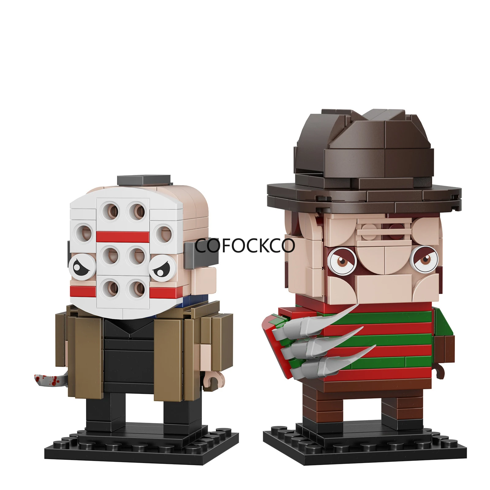 Fredy and Jason Action Figures Buiding Block Halloween Horror Movie Toys Ornament