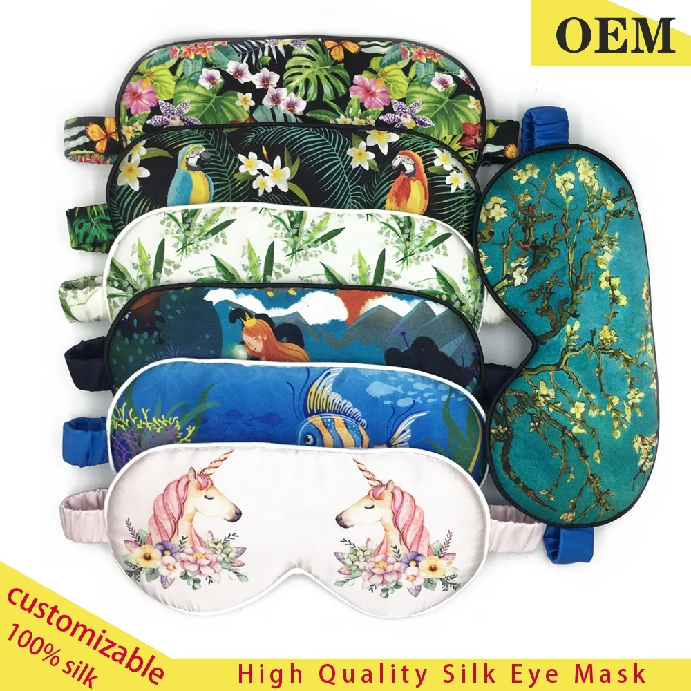 
Custom logo satin eye mask travel100% pure mulberry luxury silk sleep eye mask 