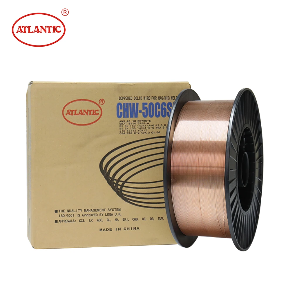 Atlantic Atlantic Support Oem AWS A5.18 0.8mm 1.0mm 1.2mm Mag Mig Welding Wire ER70S-6