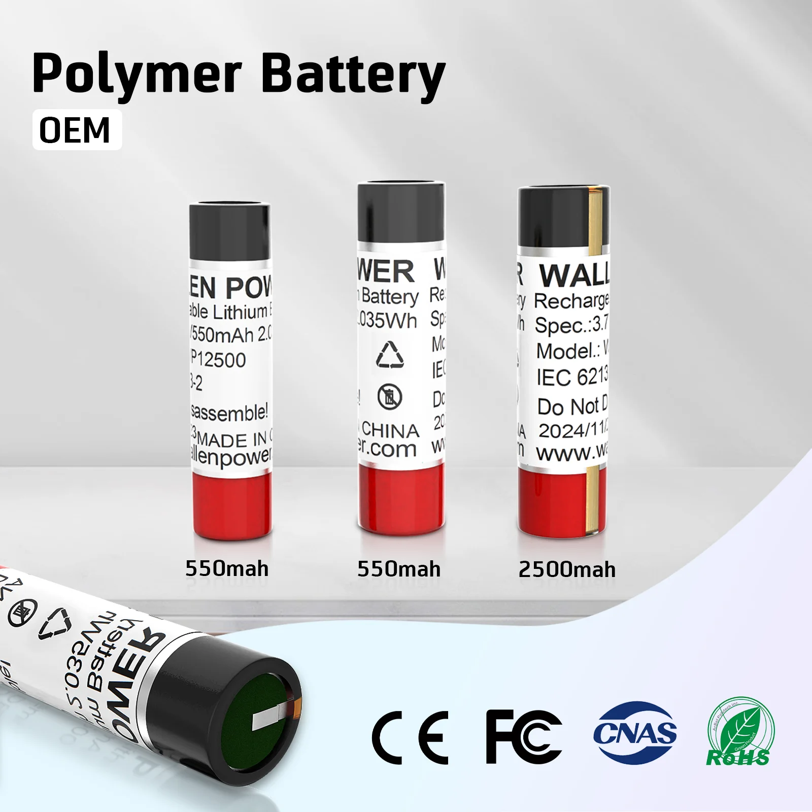 Полимерная 12500 13450 23500 1 литиевая аккумуляторная батарея 3.7V2500mAh для bluetooth-гарнитуры зубной щетки батареи мыши