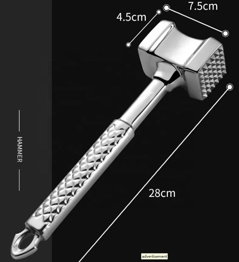 Stainless Steel 304 Meat hammer 18/10 Meat Tenderizer  Kitchen Cooking Tool Cooking Utensil Hammer Kitchen accessories
