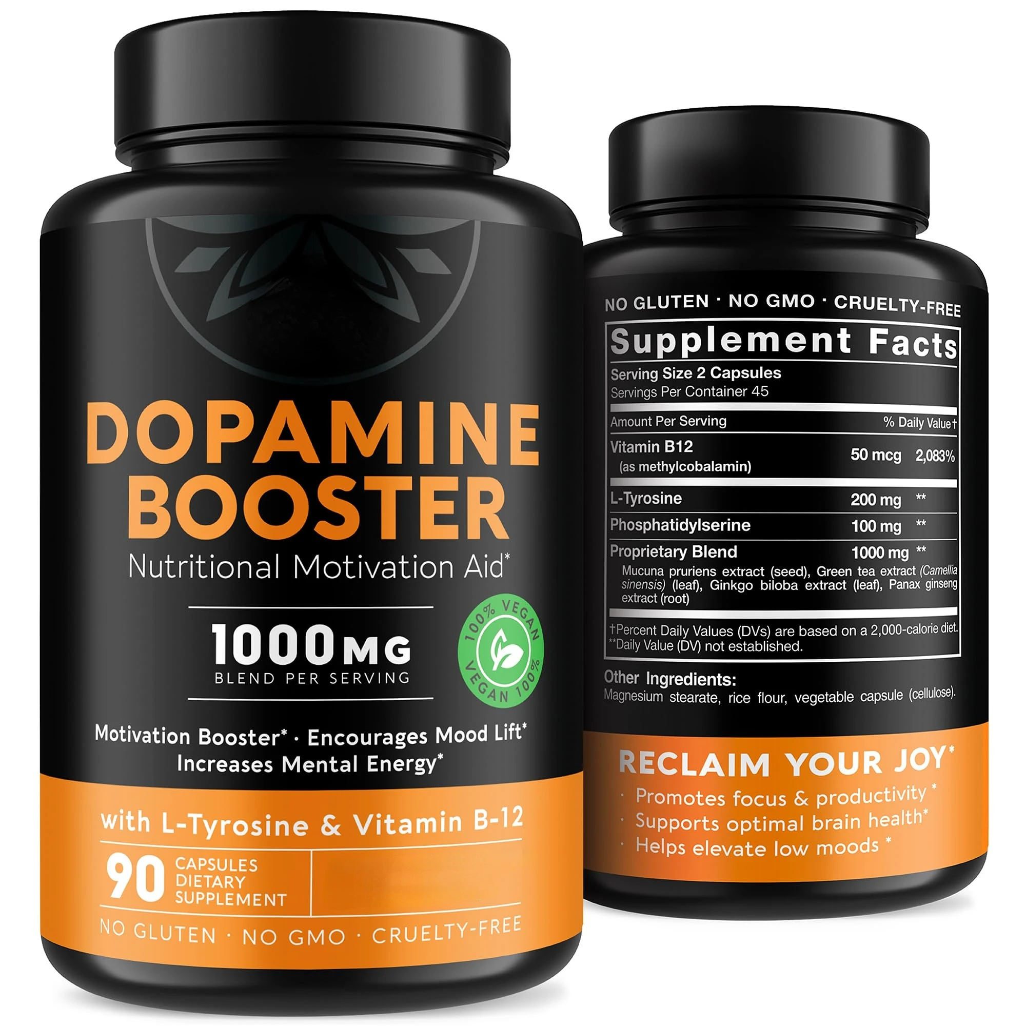 OEM частная торговая марка усилитель настроения естественная стимулирующая добавка витамин B12 L-тирозиновая мотивация и умственные встраивательские капсулы