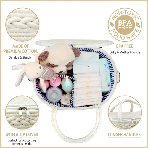 Decorative baby diaper caddy organizer elegant baby newborn moses shower gift large nursery storage basket for baby nurse