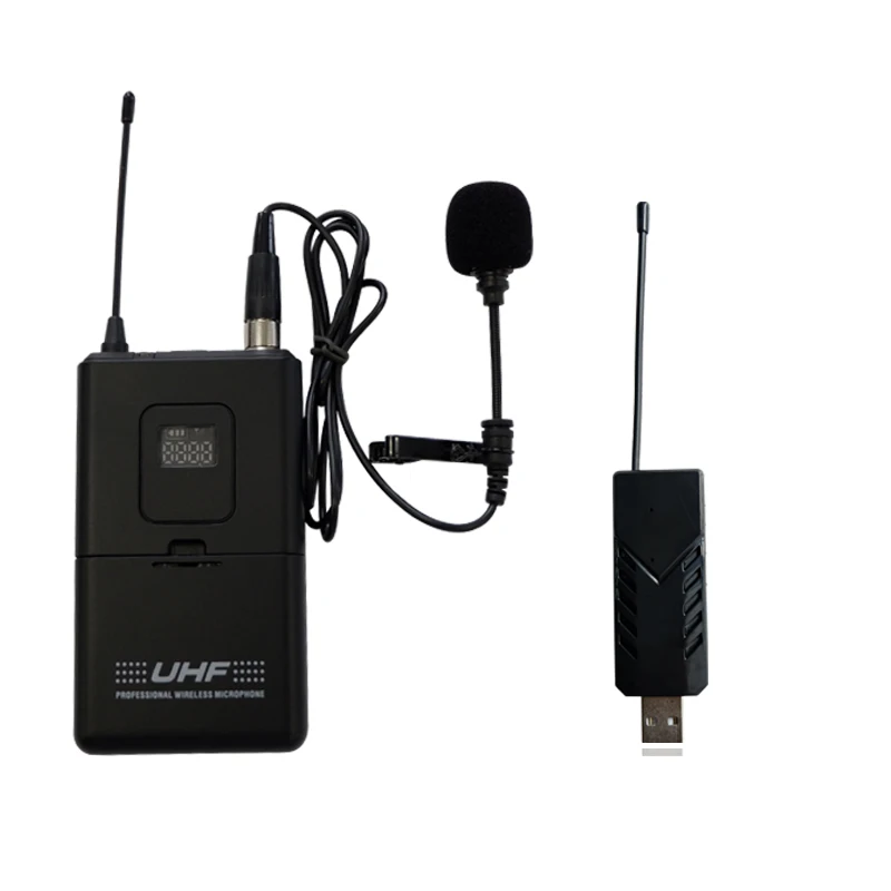 U-200 one channel wireless pc usb mic set tie clip mobile phone podcast microphone with youtube play button mic clip