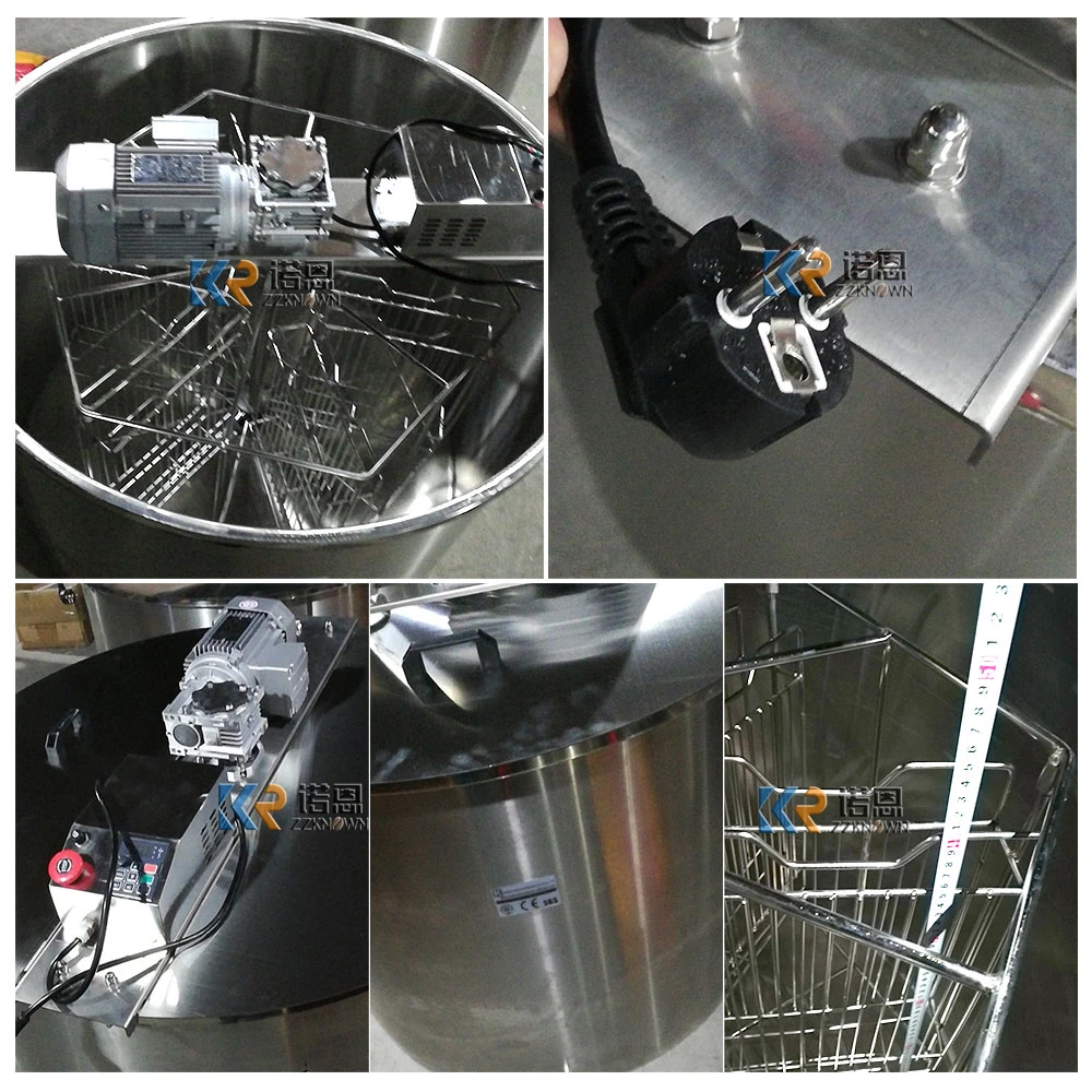 High Quality 304 Series 6 Frames Horizontal Motor Radial Honey Extractor Electric Automatic Turnover Honey Extractor