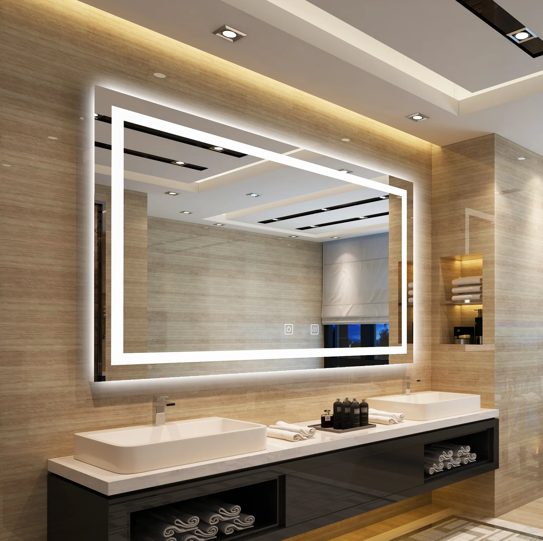 Modern wall smart led infinity light bathroom mirror