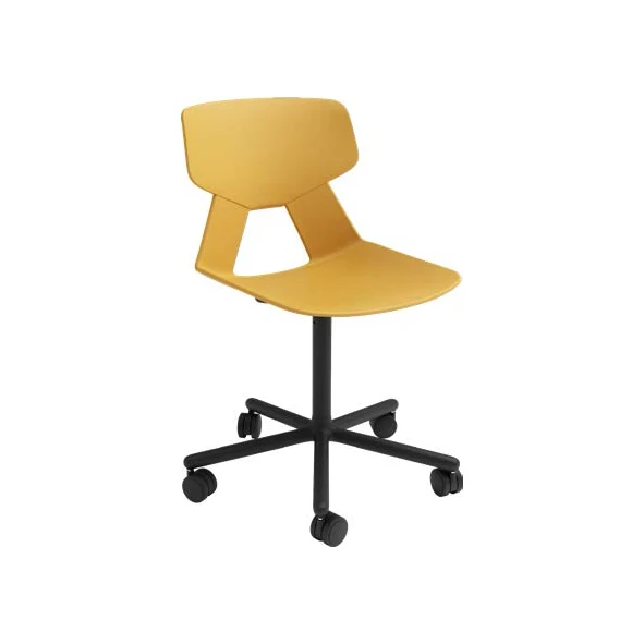 Designer chair for conferences with a high-quality plastic seat back equipped hooks and wheels conference room chair