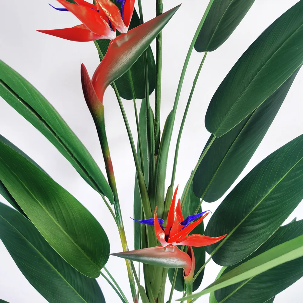 Evergreen Tree Plant Simulation Paradise Bird False Tree Potted Plant Green Indoor Artificial Buxus Topiary Plant Tree Plastic