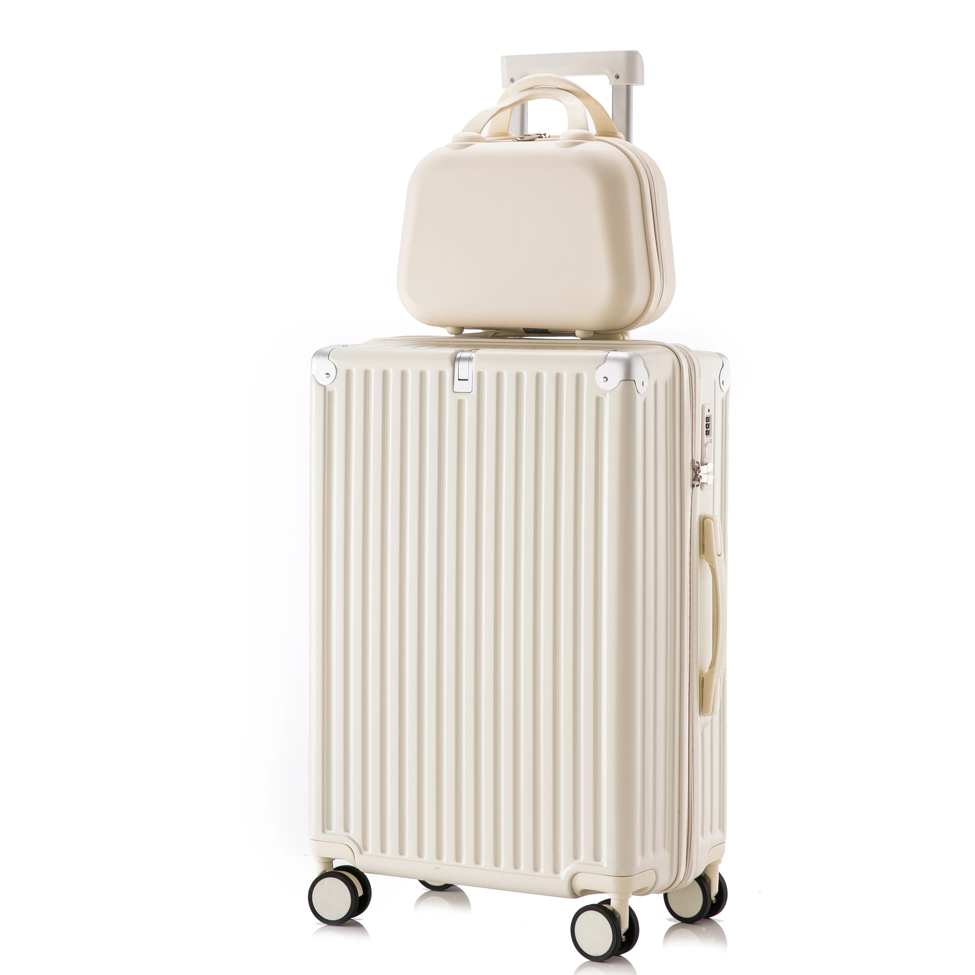 2024 New multi-function Luggage trolley case   password  suitcase 22 inch aluminium frame  boarding box with USBcharging port