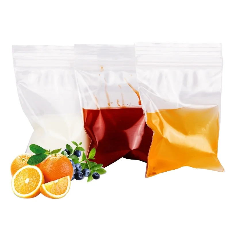 Plastic Packaging 7*10 Thickened Transparent sealed Zip Lock Bags Takeaway Seasoning sealed Bags Beverage Liquid Special Bag