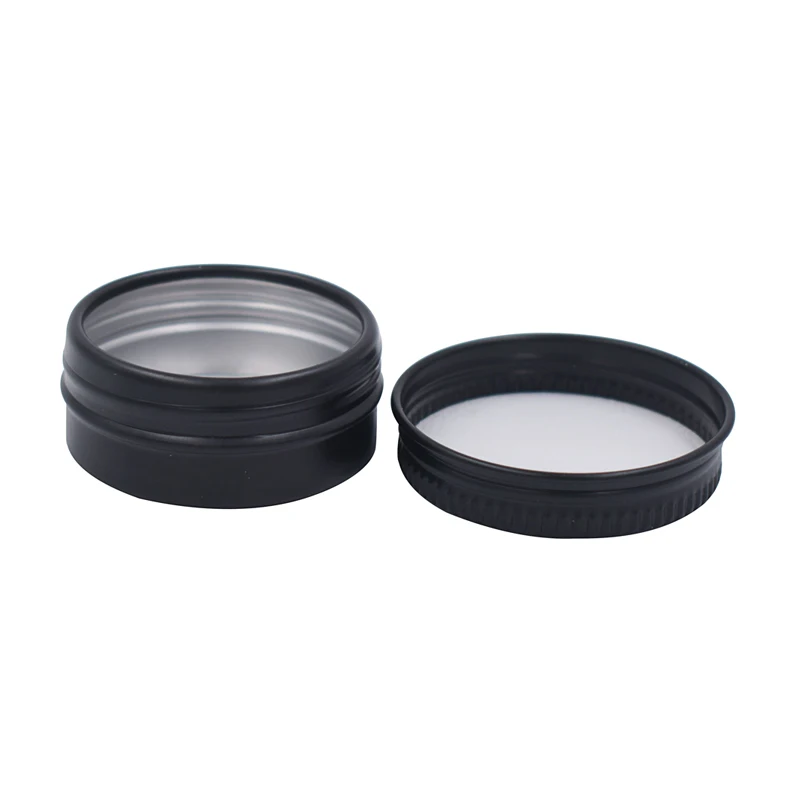 Round Mint Cosmetic Containers Solid Perfume Lip Balm Tin Box Aluminum Box Factory Wholesale Black Silver Food Metal Candy Jars