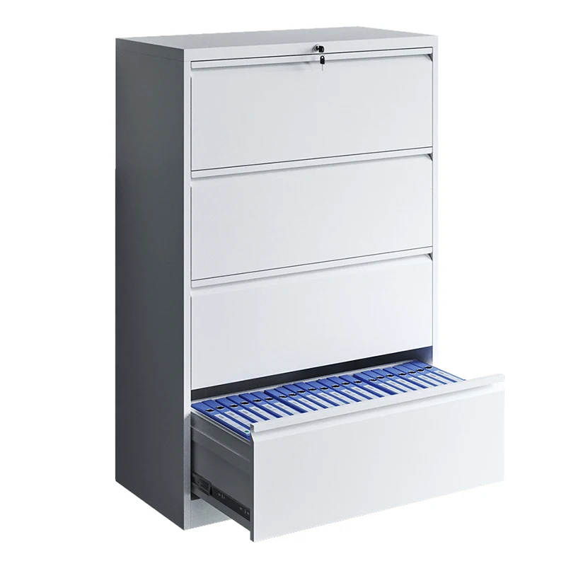 Gray 4 Drawer Iron Office Cupboard File Cabinet Filing Cabinets Vertical Steel Office Furniture