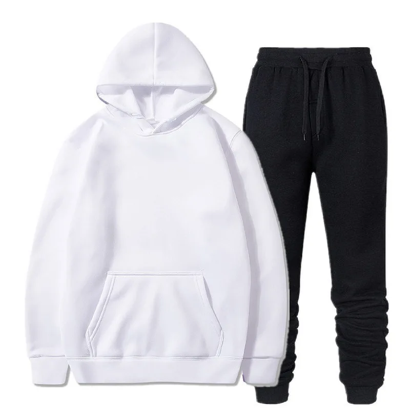 Running Wholesale Winter Streetwear Thick Oversize Sweatshirt With Pocket Sports Tracksuit Custom Hoodies Unisex Jogging set