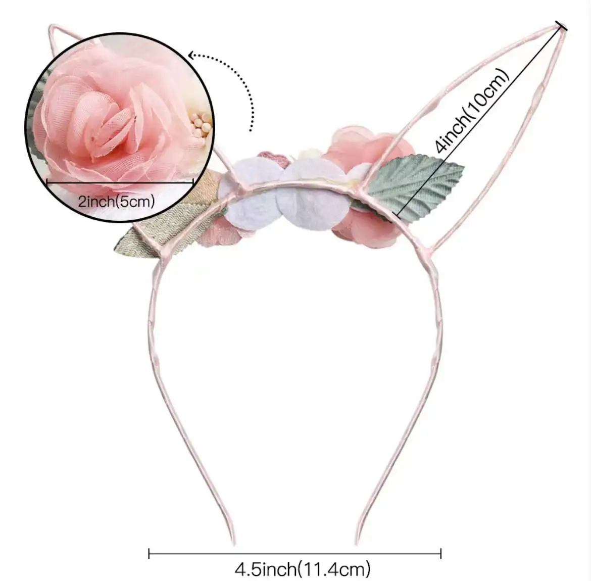 New Summer Girl Simulation Flower Rabbit Ears Hairband  For Vacation