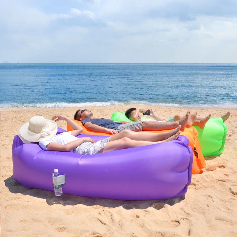 2025 summer fashion outdoor portable air sofa Environmentally friendly safe airbed style foldable inflatable sofa