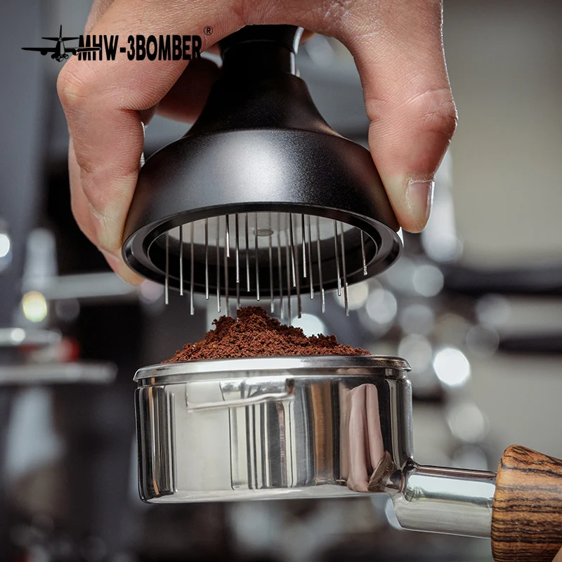 MHW-3BOMBER Coffee Tamper Needle Distribution Tool Stainless Steel Al-Alloy Waltz Coffee Distributor 58mm Barista Accessories